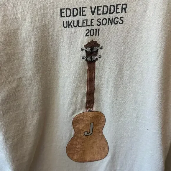 Eddie Vedder Ukulele Songs 2011 Tour T-Shirt EUC Gildan Pearl Jam